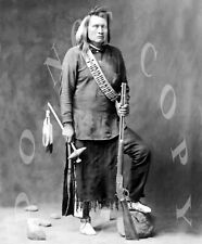 ANTIQUE REPRO 8X10 PHOTO AMERICAN NEZ PERCE INDIAN YELLOW WOLF WINCHESTER 1873 picture