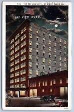1941 TAMPA FLORIDA*FL*THE BAY VIEW HOTEL NIGHT*AMERICAN FLAG*MOONLIGHT*OLD CARS picture