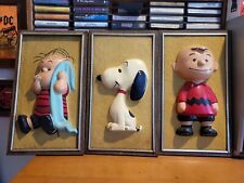 1965 Charlie Brown, Linus,Snoopy Plastic Blowmold Wall Hanging Displays Peanuts  picture