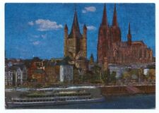 Rhine Promenade Cathedral And Gross St. Martin Postcard ~ Cologne Germany picture