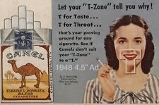 1948 Camel Cigarettes PRINT AD 4.5” The T Zone Test Women VINTAGE Promo picture
