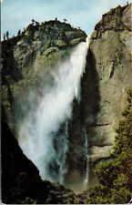 Beautiful Upper Yosemite Wind Blown Rushing Waterfalls High View Postcard UNP picture