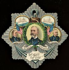 OUR NAVY FOREVER Die-Cut TRADE CARD ~ 1890s ADMIRALS ~ SUMMIT RANGES picture
