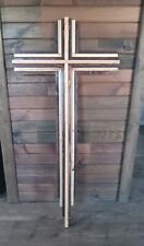 large multi layred woodin cross. Hand made. 51'×24'. picture