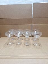 Vintage Crystal Etched Design Champagne Glasses Set Of 7 + 1 Non Matching picture