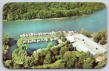 Saugatuck Michigan~Aerial Boat Dock Facilities~Lake Michigan~PM 1975 Postcard picture
