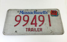 Massachusetts Trailer License Plate Tag 99491 Expired 2003 picture