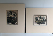 2 Antique John Marin Abstract Modernist Art Colotype Prints - Maine 1930's picture