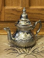 Vintage Styled, Handmade, Silver Plated, Small, Moroccan Style 8 oz Teapot picture