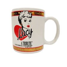 Vtg I Love Lucy A Tribute Universal Studios Coffee Mug 14 Oz Red Gold Trim Cup picture