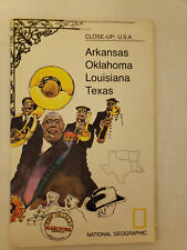 National Geographic Map Texas Louisiana Oklahoma Arkansas Close-Up USA 1974 picture