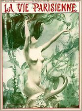 1927 La Vie Parisienne Mermaid French Nouveau France Travel Advertisement Poster picture