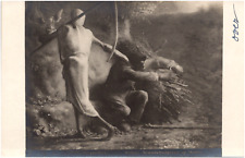 Death And The Woodcutter by Jean-Francois Millet 1900s French Art RPPC Postcard picture