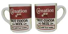 Vintage Carnation Hot Cocoa Hot Chocolate Coffee Cups Mugs Advertisement Set 2 picture