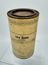 Merck & Co. 1 lb TALC MERCK Tin/ Cardboard Canister Vintage picture