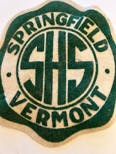 Springfield, Vermont 1950's, Springfield High School, Vintage Felt Sew-On Patch picture