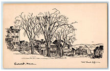 1948 Withered Trees, Buildings at Wiscasset ME North Anson ME Postcard picture