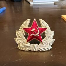VTG Soviet Union USSR Army Cap Hat Red Star Pin Badge Cockade Collectible Badge picture