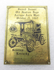Vtg 2nd Annual Old Antique Auto Meet Oct 21, 1967 Meetup Kentucky Plaque picture