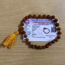 LAB CERTIFIED 5 Mukhi RUDRAKSHA Rudraksh Mala ROSARY 27+1 Prayer Beads, 8 mm picture