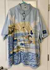 Disney Resort Short Sleeve Shirt Mens 2XL Micky Donald Goofy Surfing 100% Cotton picture