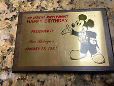 Vintage 1983 Official Mickey Mouse Birthday Personalized Wall Plaque Rare picture