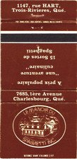 Trois-Rivières Quebec Canada Le Manoir du Spaghetti Inc. Vintage Matchbook Cover picture