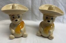Metlox Poppytrail Poncho the Teddy Bear Salt and Pepper Shakers picture