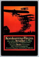 Postcard Berlin Germany Airplane Flying Competition in 1909 picture