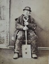CDV Social History Photo Labourer Man With Shovel c1860s By Gilchrist Mid Calder picture