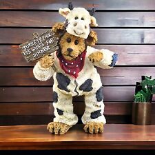 VTG Boyds Shoe Box Bear Cow Figurine 3231 Angus Bearger Quit Your Beefin Jointed picture