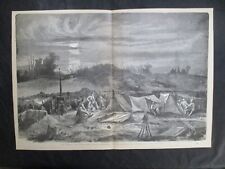 1884 Civil War Print - Night Scene, Federal Army Entrenched Before Petersburg picture