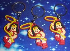 Wonder Woman Rubber Character Lot of 3 Keychains picture