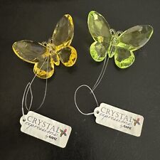 Ganz Acry-255 Butterfly Ornaments Lot of 2 Yellow & Green picture