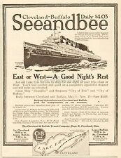 1919 Cleveland & Buffalo Line Ad C&B S.S. Seeandbee Great Lakes Cruise Ship picture