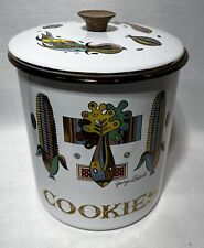 VTG Georges Briard Cookie Jar Canister Metal & Enamel Lidded CORN RARE MCM picture