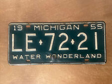 1955 Michigan License Plate # LE-72-21 picture