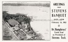 1913 Hoboken NJ Stevens Institute Technology Harbor Map Vintage Postcard Print picture