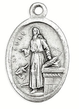 Saint St. Luke - Pray for Us - Italian Silver tone Oxidized 1 inch Medal  picture