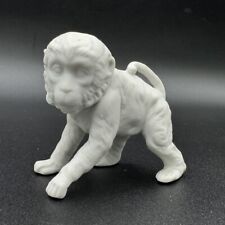 Vintage White Monkey Figurine - Porcelain Bisque Matte D 2.75