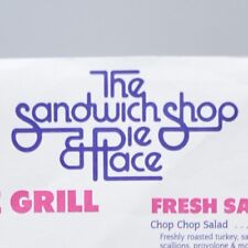 1990s The Sandwich Shop & Pie Place Restaurant Menu Bellevue Square Washington picture