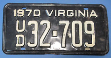 1970 Virginia License Plate used car dealer with original registration card picture