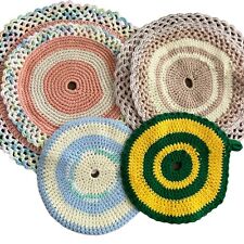 Lot Of 4 Round Crocheted Trivets Doilies 8.5” - 15.5” picture