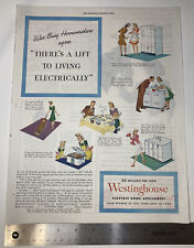 VINTAGE 1945 WW2 Era Print Ad Westinghouse Electric Home Appliances 10x14
