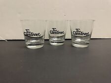 Three (3) The Glenlivet Scotch Whisky Black Print Rocks Glasses picture