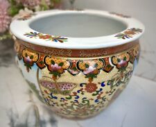Chinese Porcelain Koi Fish Bowl Planter Jardiniere 5” Oriental Style Gift f Her picture