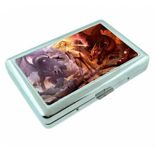 Dragons D40 Silver Metal Cigarette Case RFID Protection Wallet Fantasy picture