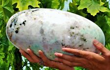 335mm Huge Green Garnierite Moonstone Crystal Healing Charged Decor Stone Lingam picture