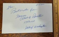 Albert D Rosellini Signed Autograph - 15th Governor of Washinton 1957-1965 picture