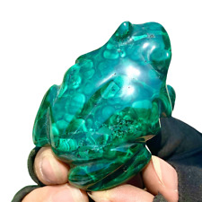 114G Natural Malachite Handcarved Frog Earth Energy Healing picture